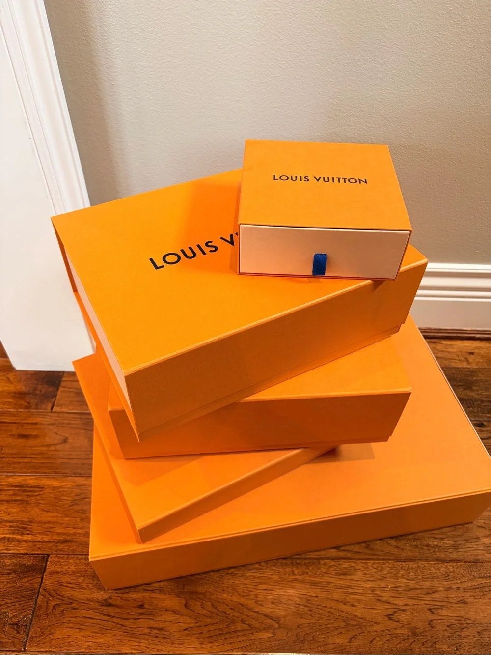Louis Vuitton Orange Box with Blue Ribbon